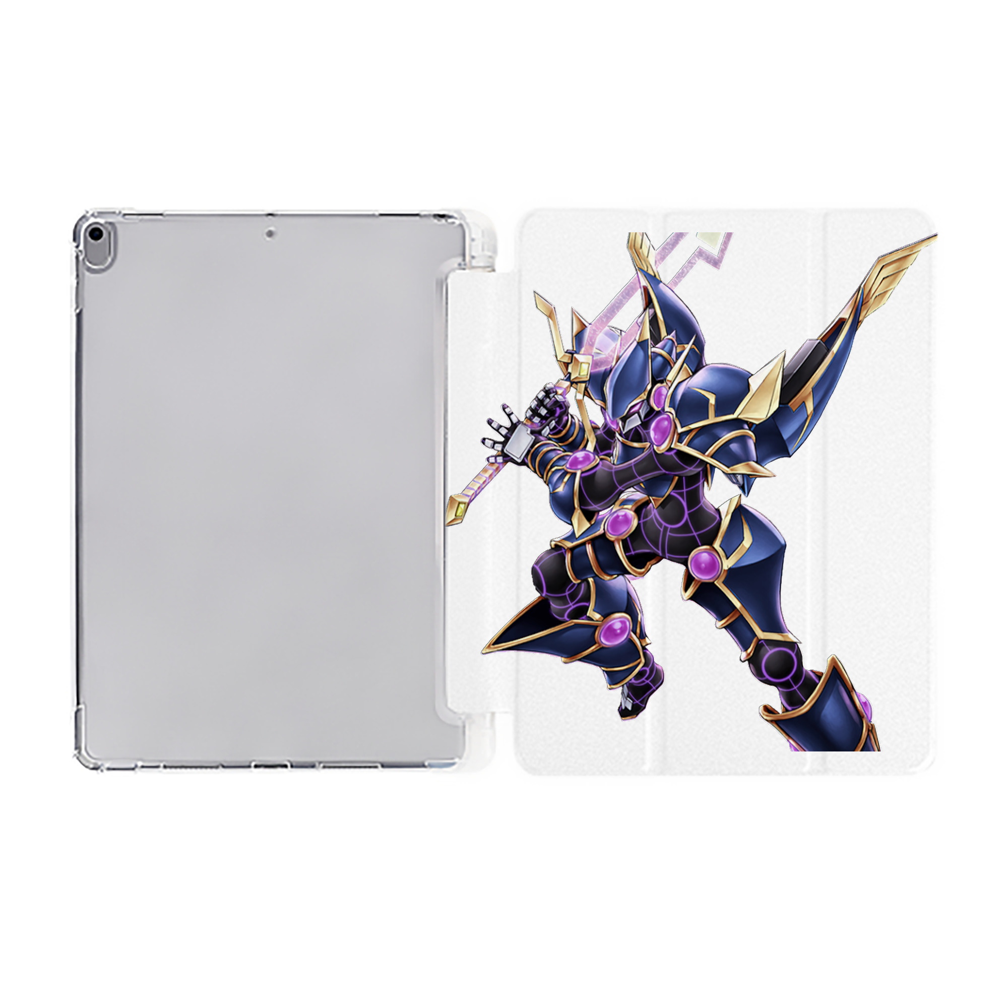 （画像用） 遊☆戯☆王 Yu-Gi-Oh! IPad ケース ペン収納付き 三つ折りスタンド PUレザー×シリコン 対応機種9.5/10.5/10.9インチ